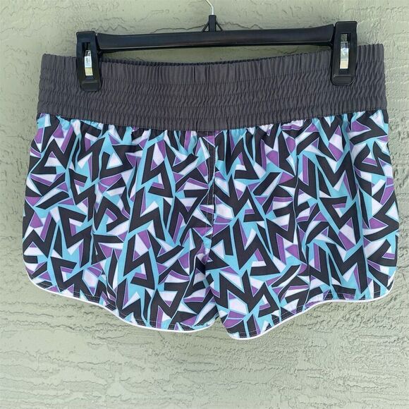 Nike Running Shorts M Multicolor Geometric Athletic Cut Reflective Details - Picture 2 of 9